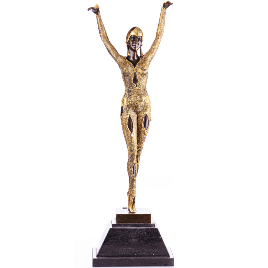 Art Deco Bronzefigur Tänzerin Dourga nach D.H.Chiparus 65x21x12cm