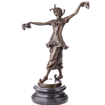 Art Deco Bronzefigur Tänzerin mit Tüchern 38x26x14cm