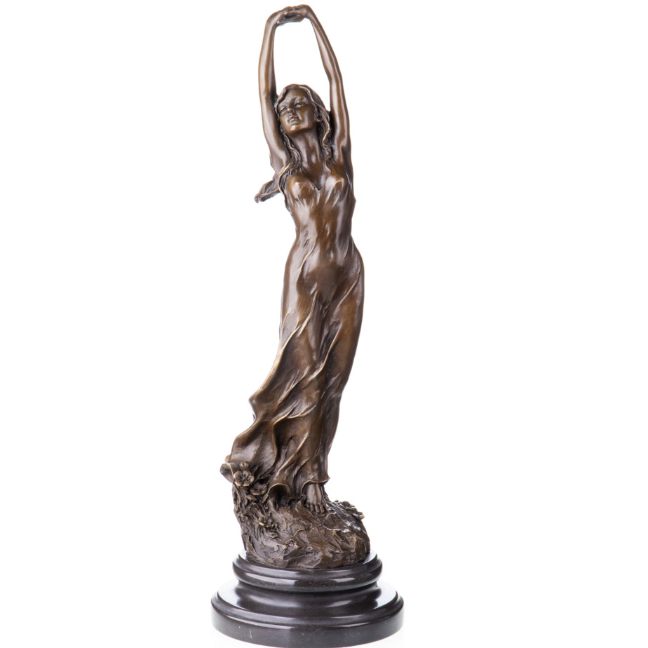 Bronze Figur Frau mit Kleid 45x14x16cm Bronze Figur Frau mit Kleid 45x14x16cm