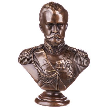 Bronzefigur Büste Zar Nicolaus II 14x10x5cm