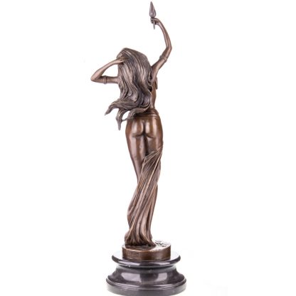 Bronzefigur "Weiblicher Akt mit Fackel" 70x19x19cm – Bild 4