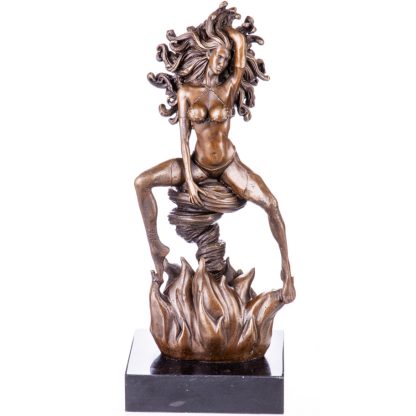 Erotische Bronzefigur Weiblicher Akt 34x15x14cm