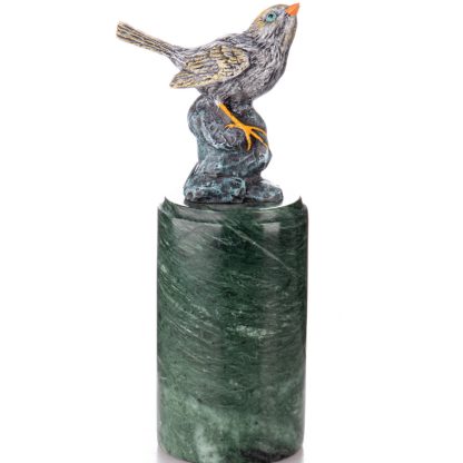 Farbige Bronzefigur Vogel 21x10x7cm