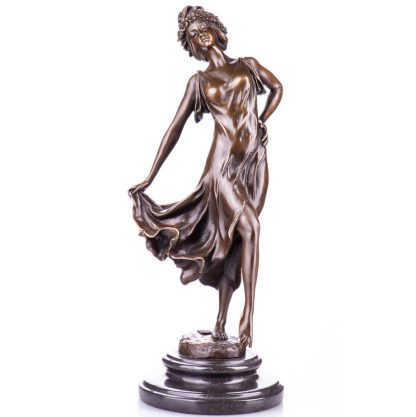 Bronze Figur Art Deco - Frau mit Kleid 35x15x15cm