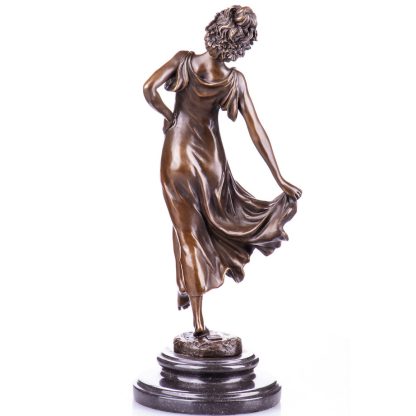 Bronze Figur Art Deco - "Frau mit Kleid" 35x15x15cm – Bild 4