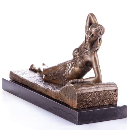 Bronze Figur "Art Deco - liegende Frau" 23x38x13cm – Bild 3