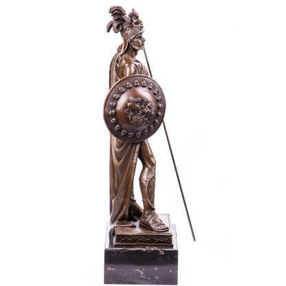 Bronze Figur Helden Römischer Krieger mit Speer und Schild 82x43x21cm2