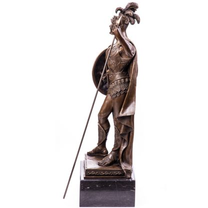 Bronze Figur Helden "Römischer Krieger mit Speer und Schild" 82x43x21cm – Bild 3