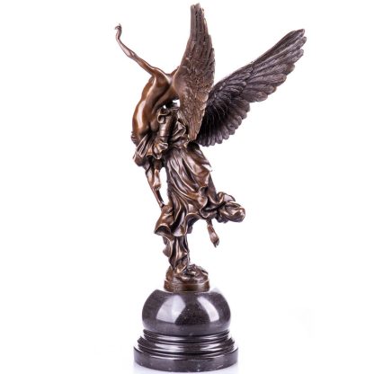 Mythologische Bronzefigur "Engel mit Mann - Gloria Victis" nach Mercié 50x20x14cm – Bild 4