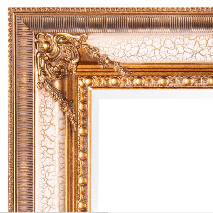 Barockspiegel mit Holzrahmen und Spiegel mit Facettenschliff 118x88x6cm2