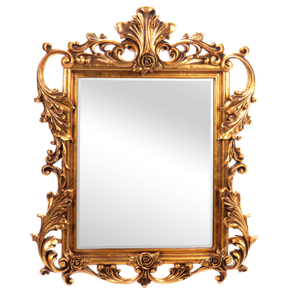 Barockspiegel mit Polyresinrahmen Facettenschliff 81x68x8cm Barockspiegel mit Polyresinrahmen Facettenschliff 81x68x8cm