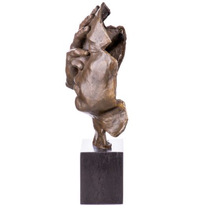 Moderne Bronzefigur Gesicht mit Hand 42x20x12cm2