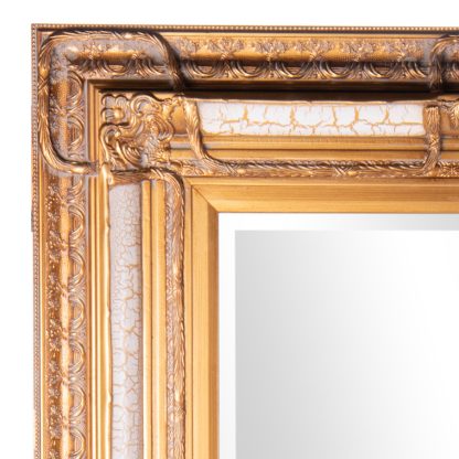 Barockspiegel mit Holzrahmen und Spiegel mit Facettenschliff 158x98x6cm2