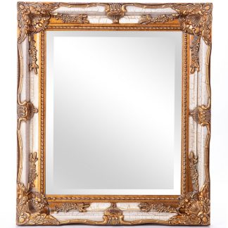 Barockspiegel mit Holzrahmen und Spiegel mit Facettenschliff 78x68x7cm