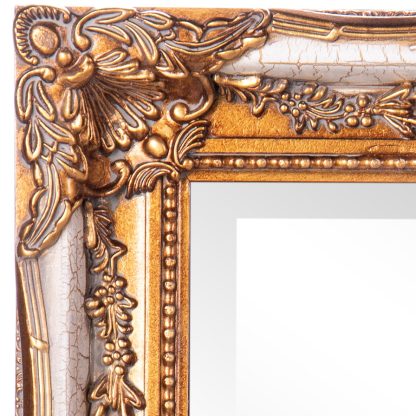 Barockspiegel mit Holzrahmen und Spiegel mit Facettenschliff 78x68x7cm2