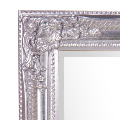 Barockspiegel mit Holzrahmen und Spiegel mit Facettenschliff silber 74x64x5cm2