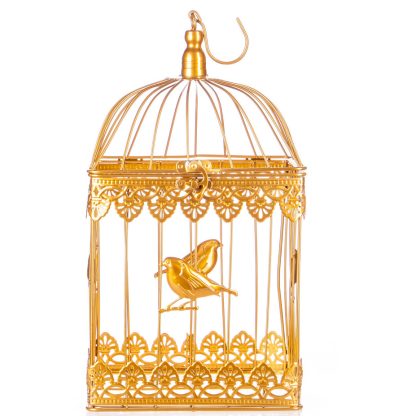 Gartendeko aus Metall - Vogelkäfige 3er Set (4) gold2