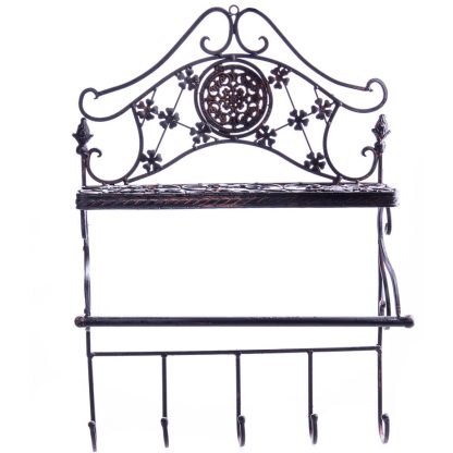 Gartendeko aus Metall - Wandhaken braun 58x40x15cm