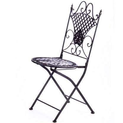 Gartenmöbel aus Metall - Gartenstuhl braun 90x40x50cm