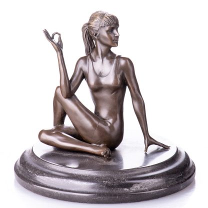 Bronze Figur Frau beim Yoga 19x20x20cm