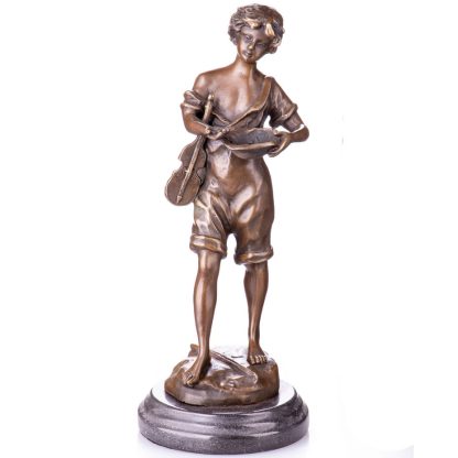 Bronze Figur Straßenmusiker mit Violine 34x14x14cm