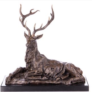 Bronze Figur Tier Hirsch liegend 44x45x23cm