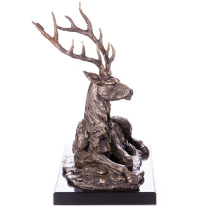 Bronze Figur Tier Hirsch liegend 44x45x23cm2