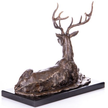 Bronze Figur Tier "Hirsch liegend" 44x45x23cm – Bild 3
