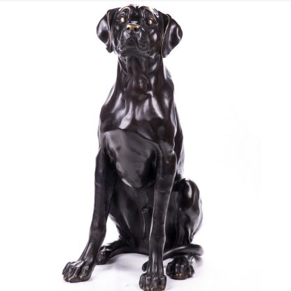 Bronze Figur Tier Jagdhund sitzend 82x62x35cm