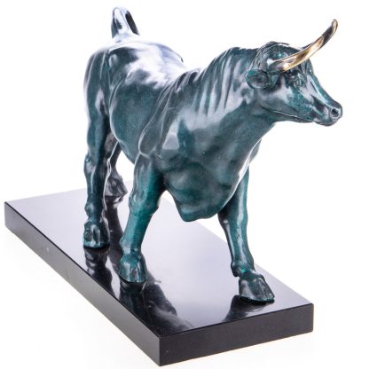 Bronzefigur Stier Grün Patiniert 29x42x18cm2
