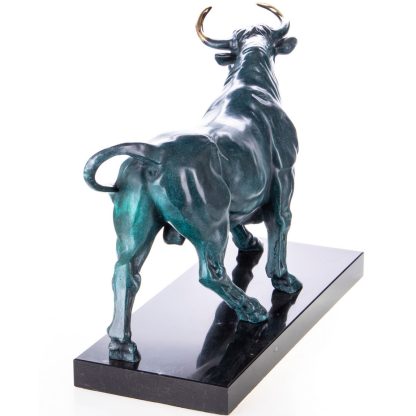 Bronzefigur Stier Grün Patiniert 29x42x18cm – Bild 3