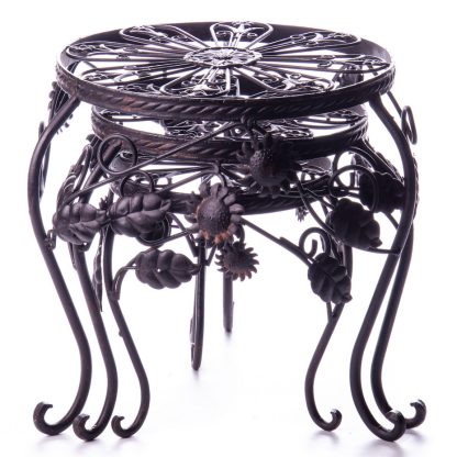 Gartendeko aus Metall - Blumenhocker 3er Set braun2