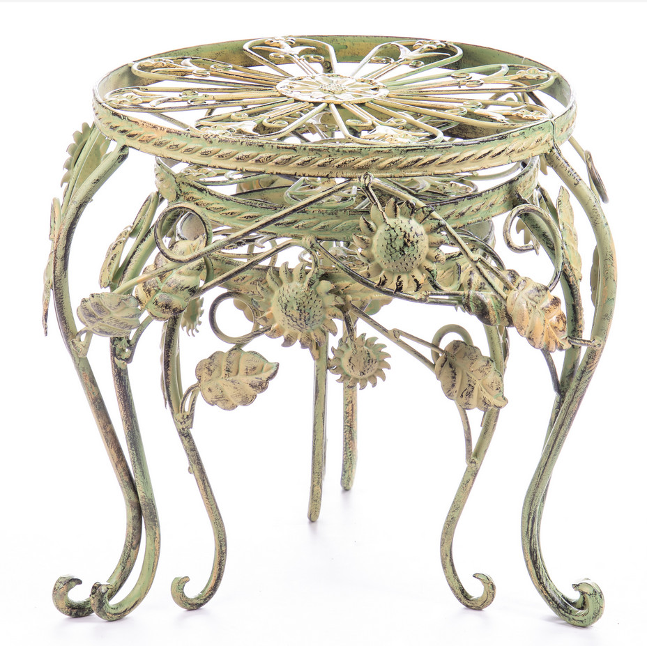 Gartendeko aus Metall - Blumenhocker 3er Set grün2 Gartendeko aus Metall - Blumenhocker 3er Set grün2