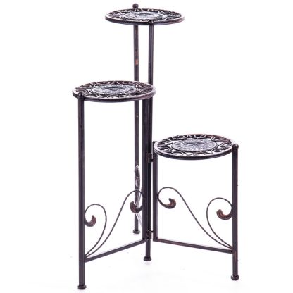 Gartendeko aus Metall - Blumenhocker braun 67x50x47cm