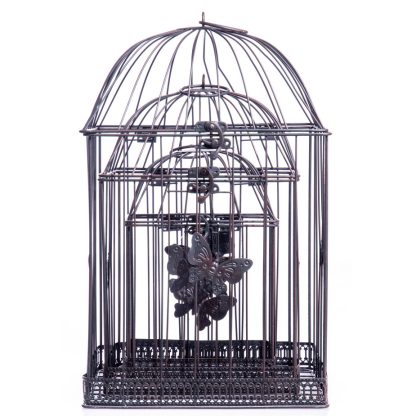 Gartendeko aus Metall - Vogelkäfige 3er Set braun (4)2