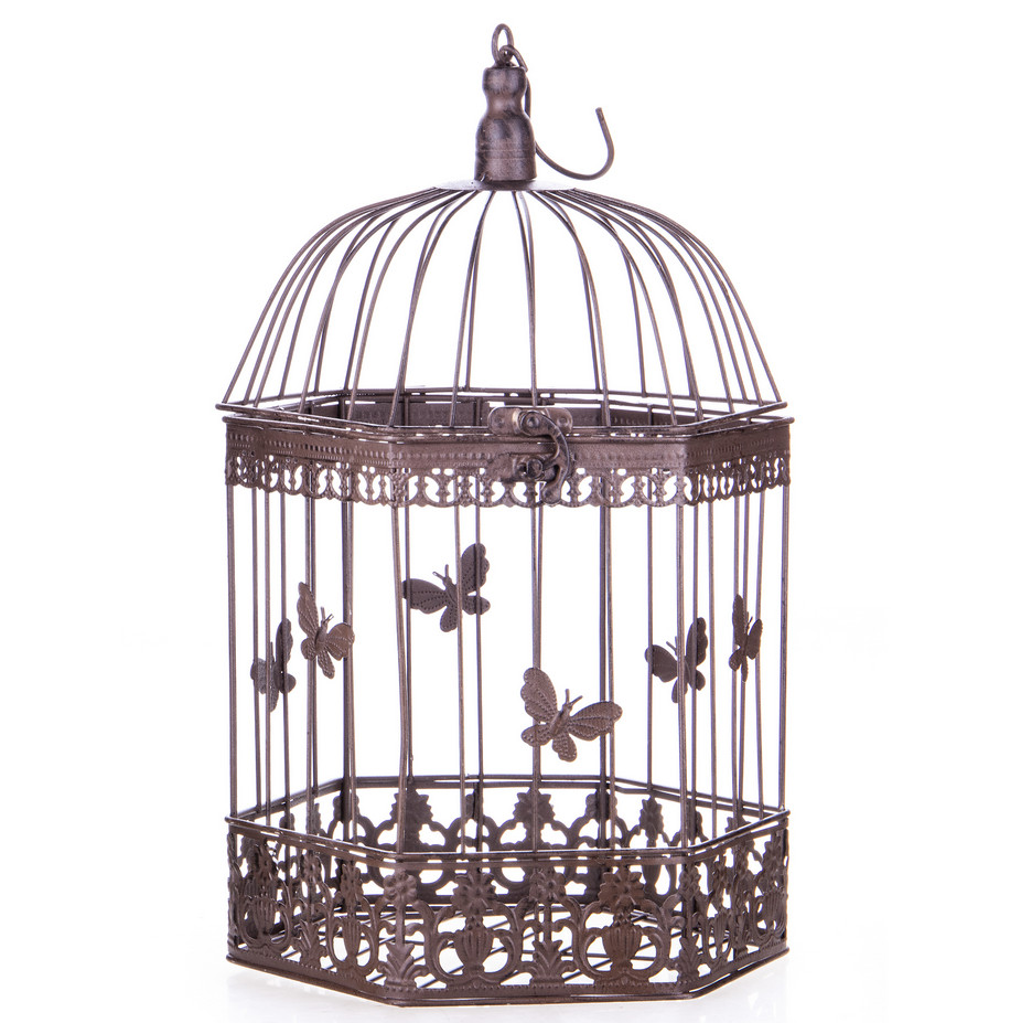 Gartendeko aus Metall - Vogelkäfige 3er Set braun2 Gartendeko aus Metall - Vogelkäfige 3er Set braun2