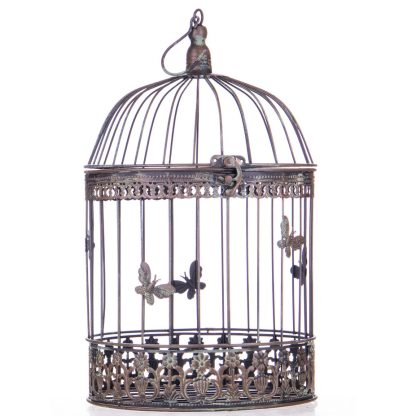 Gartendeko aus Metall - Vogelkäfige 3er Set grün (2)2