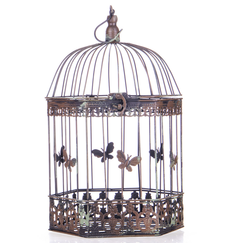 Gartendeko aus Metall - Vogelkäfige 3er Set grün2 Gartendeko aus Metall - Vogelkäfige 3er Set grün2