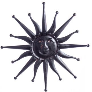 Gartendeko aus Metall - Wanddeko Sonne braun 60x60x1cm