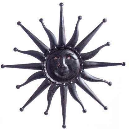 Gartendeko aus Metall - Wanddeko Sonne braun 60x60x1cm