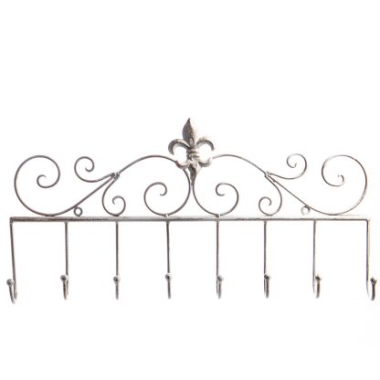 Gartendeko aus Metall - Wandhaken weiss 25x49x5cm