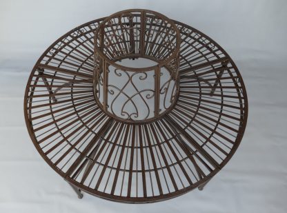 Gartenmöbel aus Metall - Gartenbank Baumbank braun 85x135x135cm2