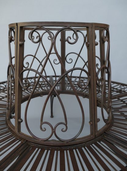 Gartenmöbel aus Metall - Gartenbank Baumbank braun 85x135x135cm – Bild 3