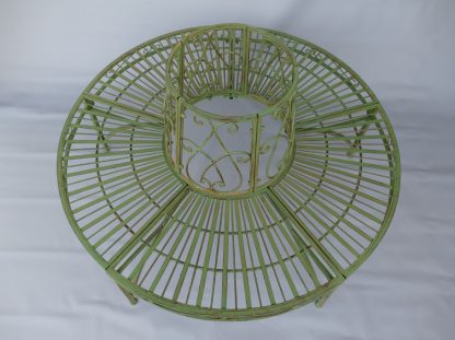 Gartenmöbel aus Metall - Gartenbank Baumbank grün 85x135x135cm – Bild 3