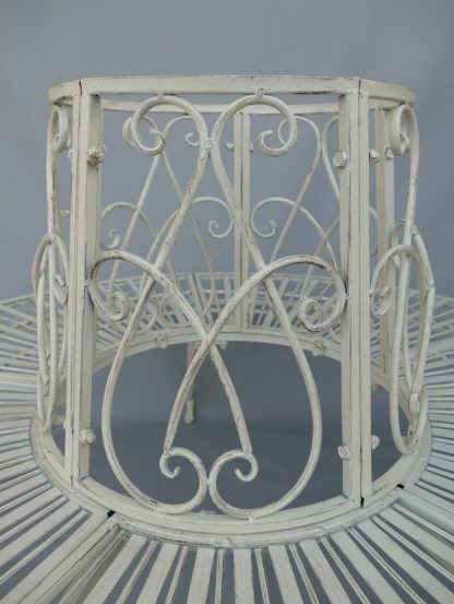 Gartenmöbel aus Metall - Gartenbank Baumbank weiss 85x135x135cm – Bild 3