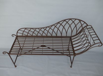 Gartenmöbel aus Metall - Gartenbank Chaiselongue braun 87x160x40cm2