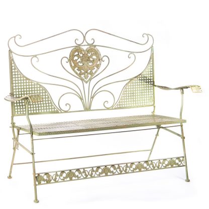 Gartenmöbel aus Metall - Gartenbank grün 100x122x58cm