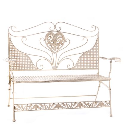 Gartenmöbel aus Metall - Gartenbank weiss 100x122x58cm