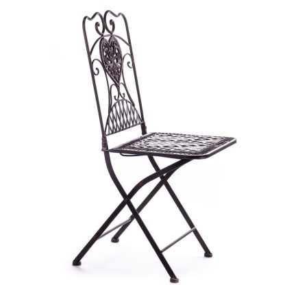 Gartenmöbel aus Metall - Gartenstuhl braun 92x39x65cm