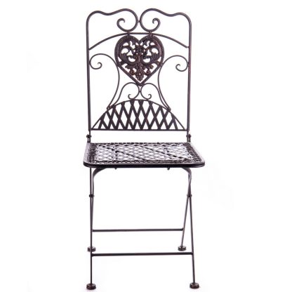 Gartenmöbel aus Metall - Gartenstuhl braun 92x39x65cm2